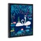 Stupell Industries Swan Pair on Blue Pond Floating Frame, design by Nabeela Rumi